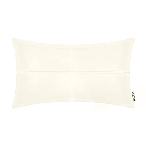 BRAWARM Funda de almohada de piel sintética color crema de 1