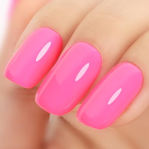 Esmalte de uñas de gel rosa intenso, 0.51 onzas líquidas par