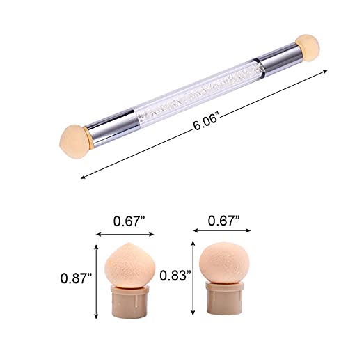 WOKOTO Juego de 3 pinceles de uñas ombré para uñas con 8 esp