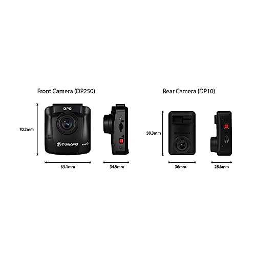 Transcend 32 GB, cámara dual para tablero frontal y trasera
