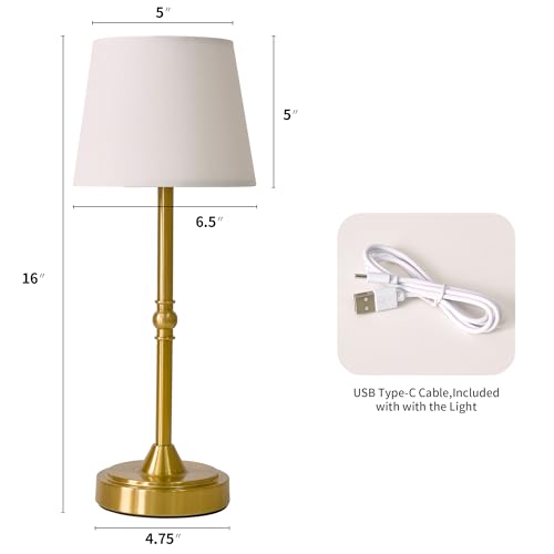 Oneach Juego de 2 lámparas de mesa LED inalámbricas de 16 pu
