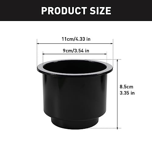 4 piezas de plástico negro para portavasos de bebidas, inser