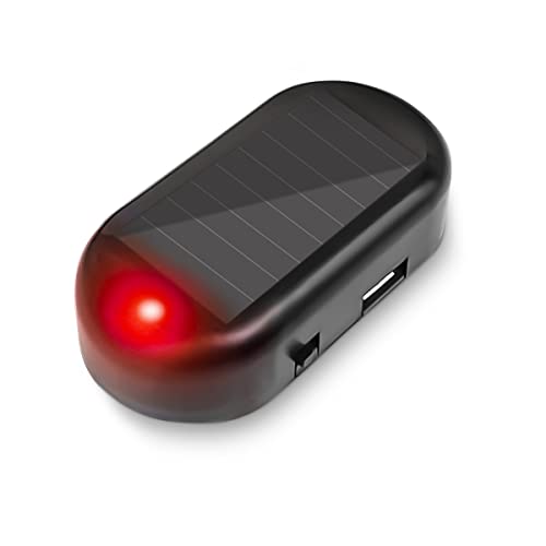 Alarma simulada de energía solar para automóvil, luz LED ant