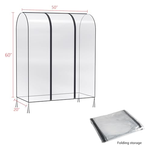 Zilink Funda transparente de 50 pulgadas para perchero a pru
