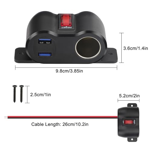Linkstyle Divisor de enchufe para encendedor de cigarrillos