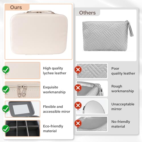 Elegante bolsa de maquillaje de viaje con espejo - bolsa de