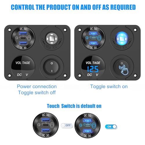 Enchufe USB de 12 voltios, accesorio RV de 12 V, panel de in