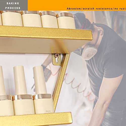 Estante de metal para esmalte de uñas, 6 juegos triangulares