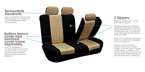 FH Group Juego completo de fundas de asiento de automóvil, c