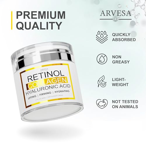 Crema de retinol para la cara, hidratante facial con colágen