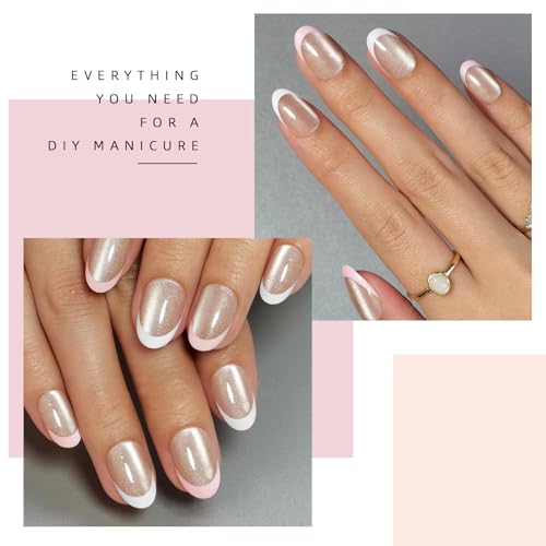 Nude Moonlight - Uñas postizas a presión con diseño de ojo d