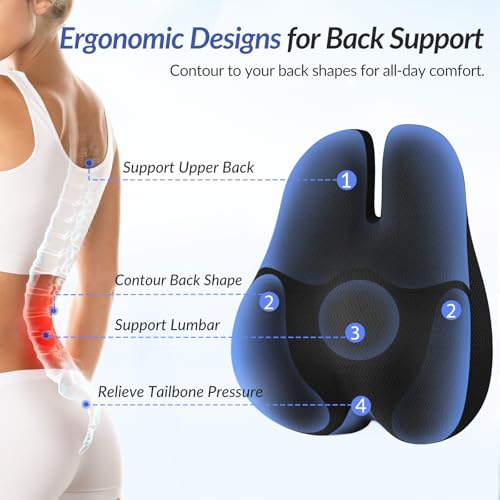 ZIKEE Almohada de apoyo lumbar para silla de oficina, soport