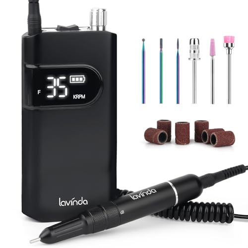 Lavinda Taladro de uñas eléctrico de 35000 RPM, máquina prof
