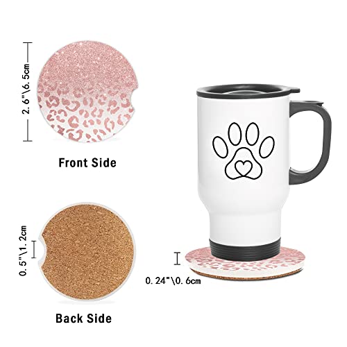 Posavasos de automóvil con estampado de leopardo con purpuri