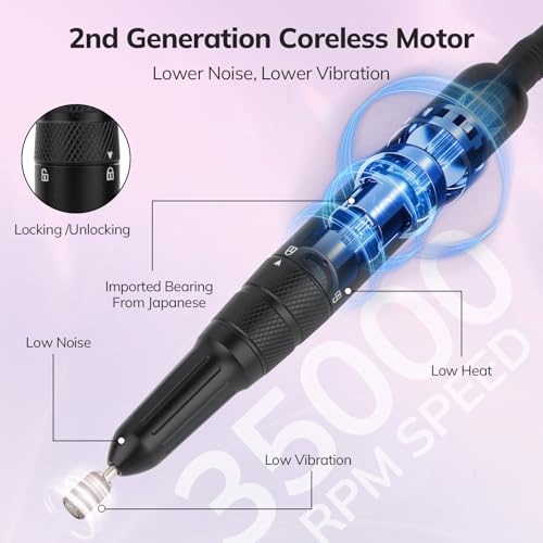 Lavinda Taladro de uñas eléctrico de 35000 RPM, máquina prof