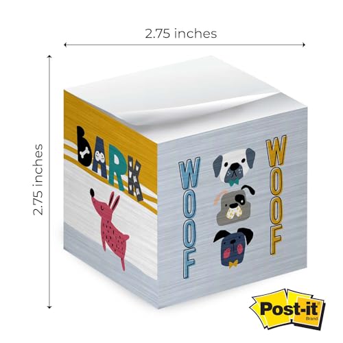 Whimsical Dogs - Cubo de notas adhesivas para perros, 600 ho