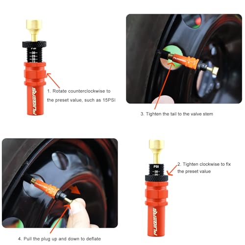 Desinflador de neumáticos ajustable de parada automática (0.