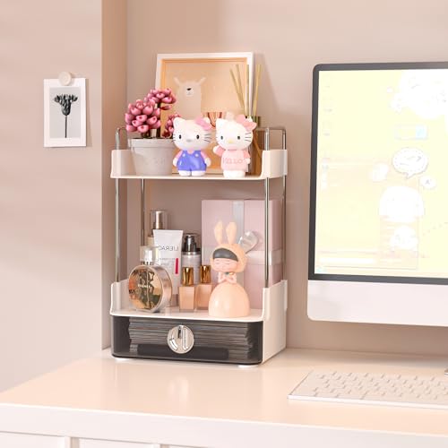 Organizador de mostrador de baño de 2 niveles y 1 cajón, org