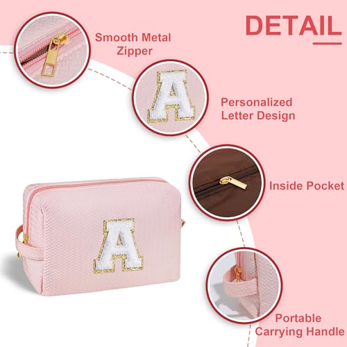 YOOLIFE Bolsa de maquillaje de viaje con inicial, regalos de