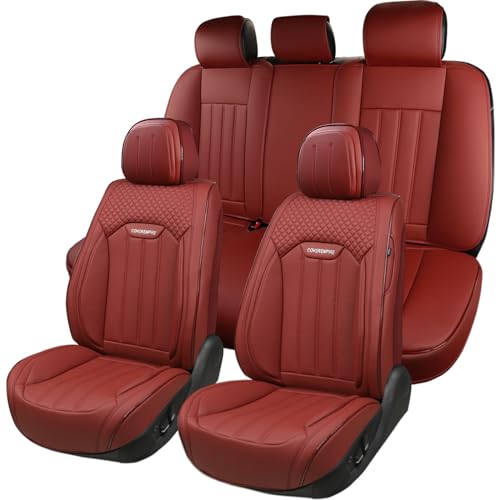 Juego completo de fundas rojas para asientos de automóvil, f