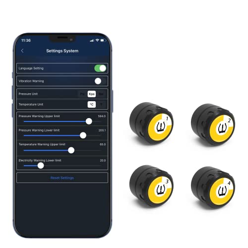 WISTEK Sistema de monitoreo de presión de neumáticos Bluetoo