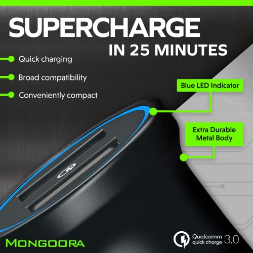 Adaptador de cargador de automóvil, de metal, portátil, 3.0
