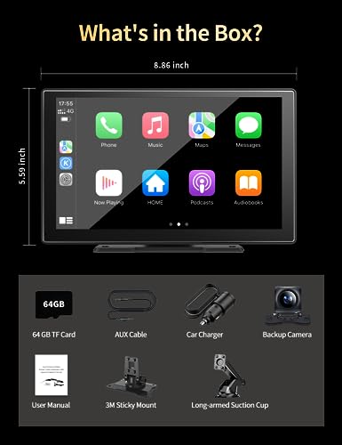 Pantalla portátil Apple CarPlay de 9 pulgadas para automóvil