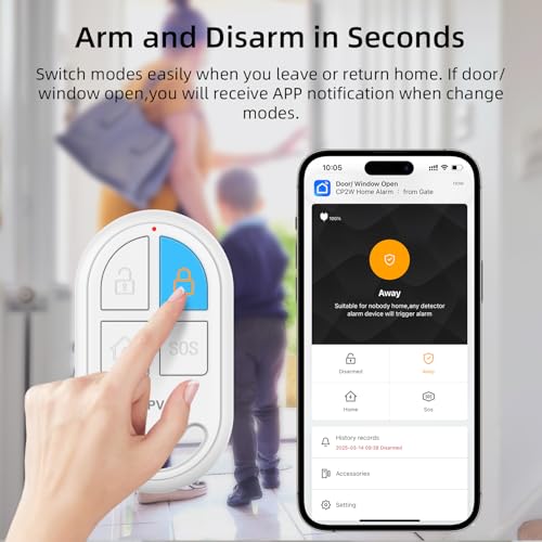CPVAN Sistema de alarma WiFi para el hogar con sensor de mov