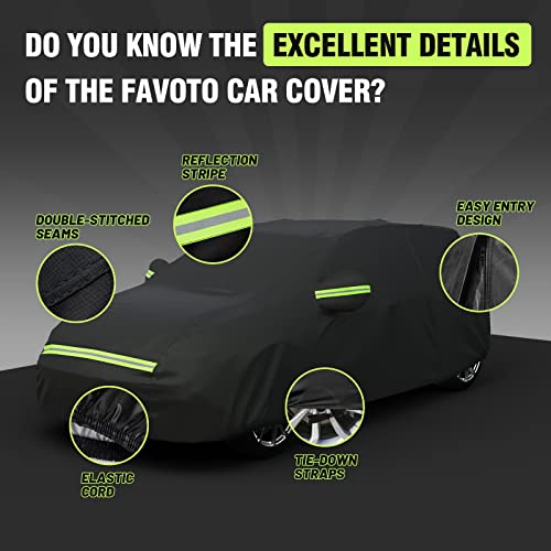 Favoto Hatchback - Funda para coche, 5 capas, ajuste univers