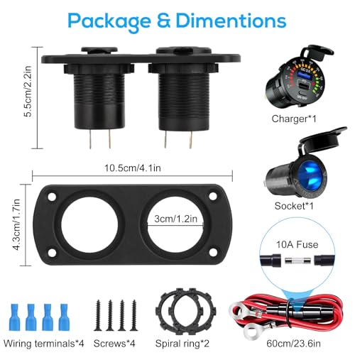 Linkstyle Toma de corriente USB para RV, enchufe para encend