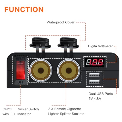 Multifunción 12 V encendedor de cigarrillos divisor de enchu
