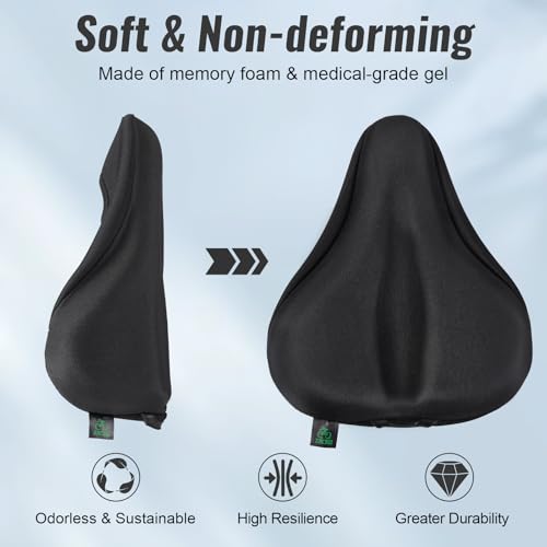 Zacro Cojín ancho para asiento de bicicleta – Funda acolchad