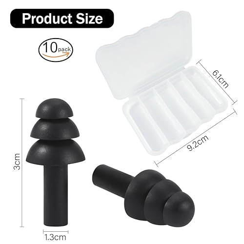 Zlongron Paquete de 10 tapones para los oídos para dormir, t
