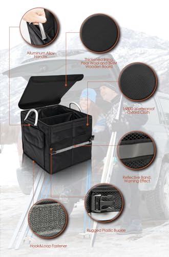 Organizador de maletero con tapa, pequeño, negro 28L, para S
