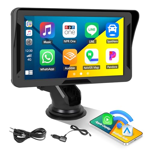 CarPlay - Pantalla para automóvil, estéreo portátil HD de 7
