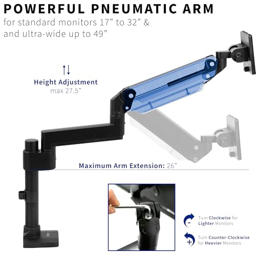 VIVO Brazo de monitor extendido alto de aluminio premium par