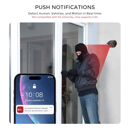 eMACROS Alarma solar Pro 3 para entrada con aplicación, rang