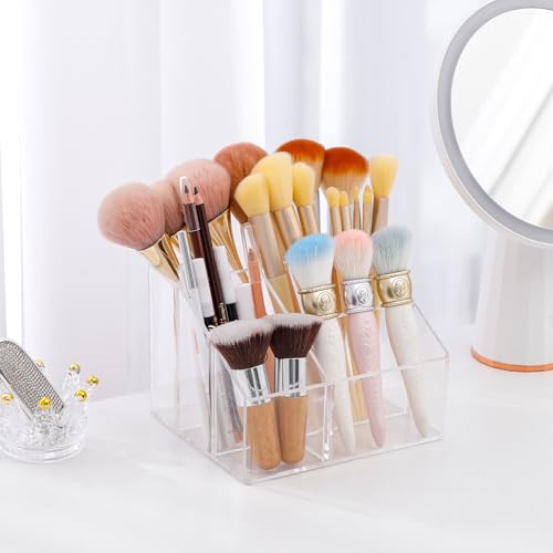 Yesesion Organizador de maquillaje transparente con 5 compar