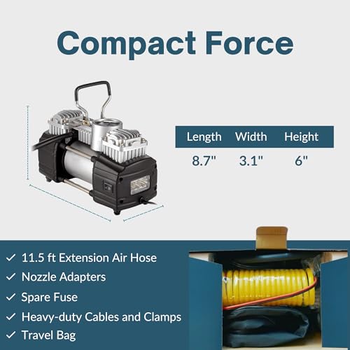 Asani Compresor de aire de 12 V, bomba de neumáticos portáti
