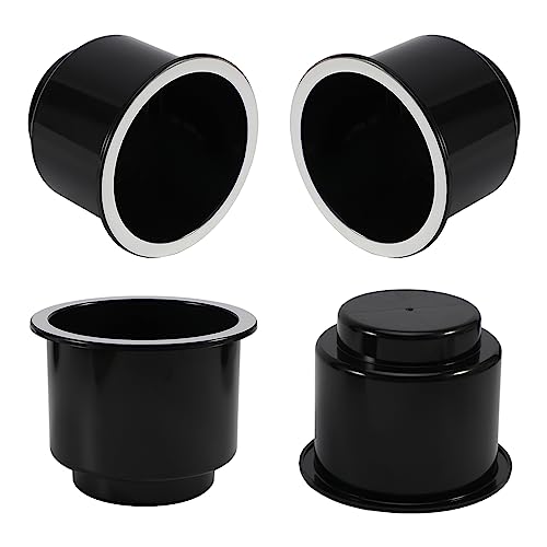4 piezas de plástico negro para portavasos de bebidas, inser