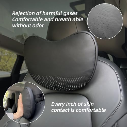 Adecuado para reposacabezas de cuero Tesla Nappa, 2 almohada