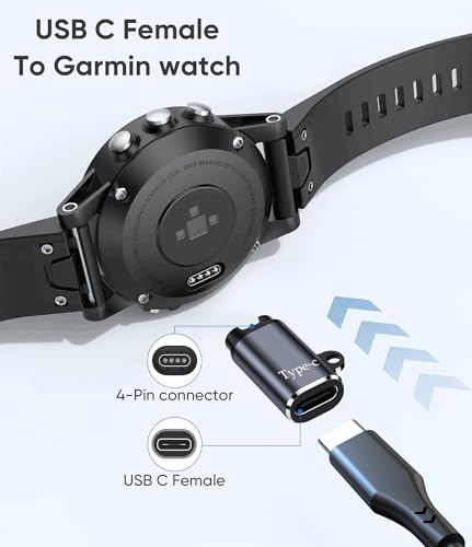 Adaptador de cargador para reloj Garmin con puerto USB-C y p