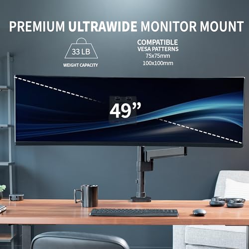 VIVO Brazo de monitor extendido alto de aluminio premium par