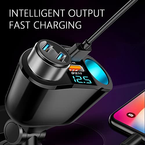 Cargador USB para encendedor de cigarrillos multipuertos, di