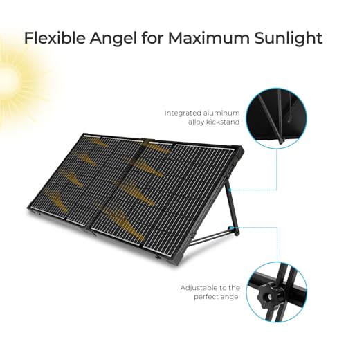 Renogy - Panel solar portátil plegable de 100W 12V monocrist