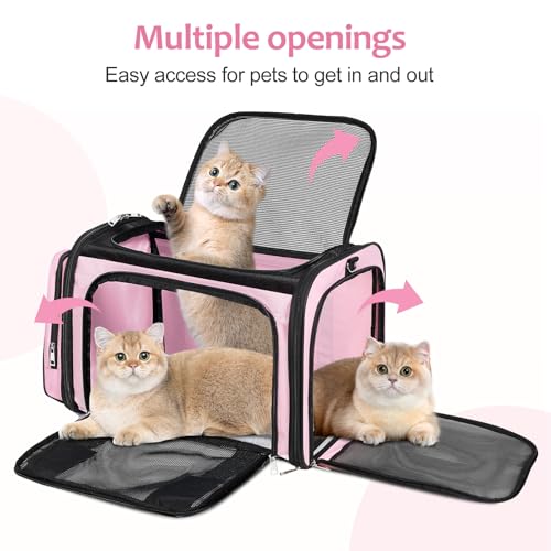 Transportador de gatos extra grande para 2 gatos, transporta