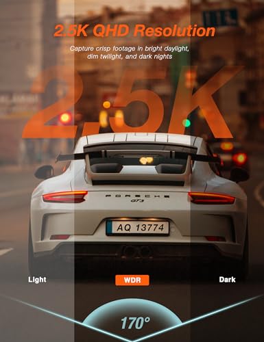 iZEEKER Cámara de tablero WiFi de 2.5 K para coches, mini cá