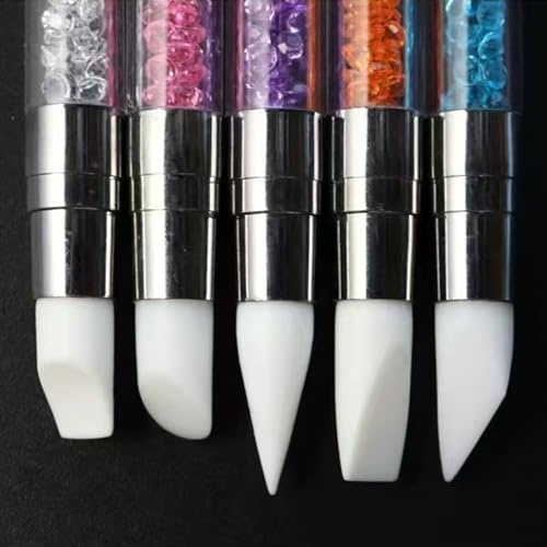 5 Uds Nail Art Sculpture Pen Dual Tipped Silicone Nail Tools