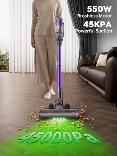 Aspiradora inalámbrica, 550 W 45 KPA 60 minutos de tiempo de