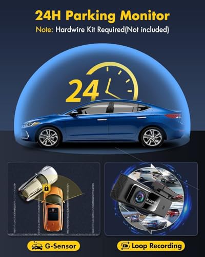 2560 x 1440P QHD Dash Cam, control de aplicación, grabación